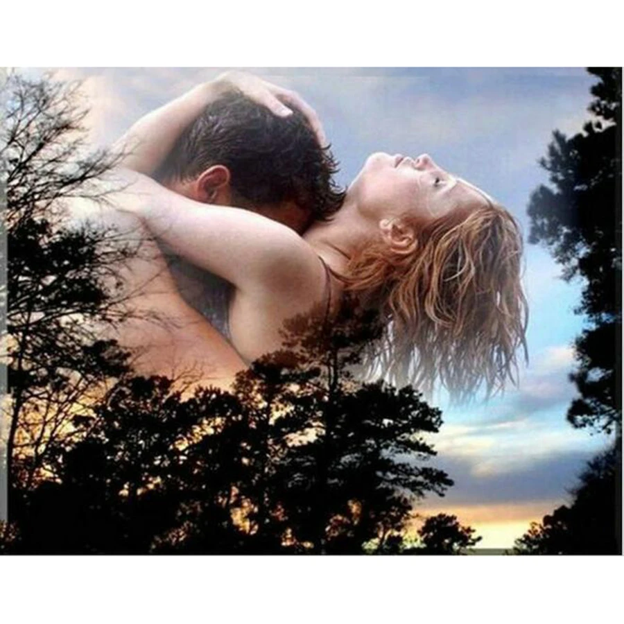

Diamond embroidery 5D DIY Diamond Painting naked woman Mosaic square Rhinestone Embroidery couples kiss ST309