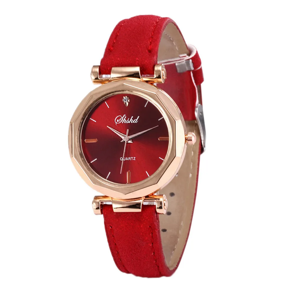 Спортивные модные женские повседневные часы с кожаной застежкой, Роскошные Кварцевые часы из сплава, водонепроницаемые наручные часы Kol Saatleri 1,387 - Цвет: Red