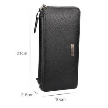 

Genuine Leather Long Design Wallet Men Multi-card Bit Wallet High-quality Day Clutch Carteira Masculina Zipper Coin Purse