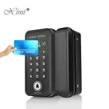 2000 пользователей нет дрель безопасности биометрические RFID карты Дверной замок для стеклянной двери пароль дверной замок с ID карты XM-R01