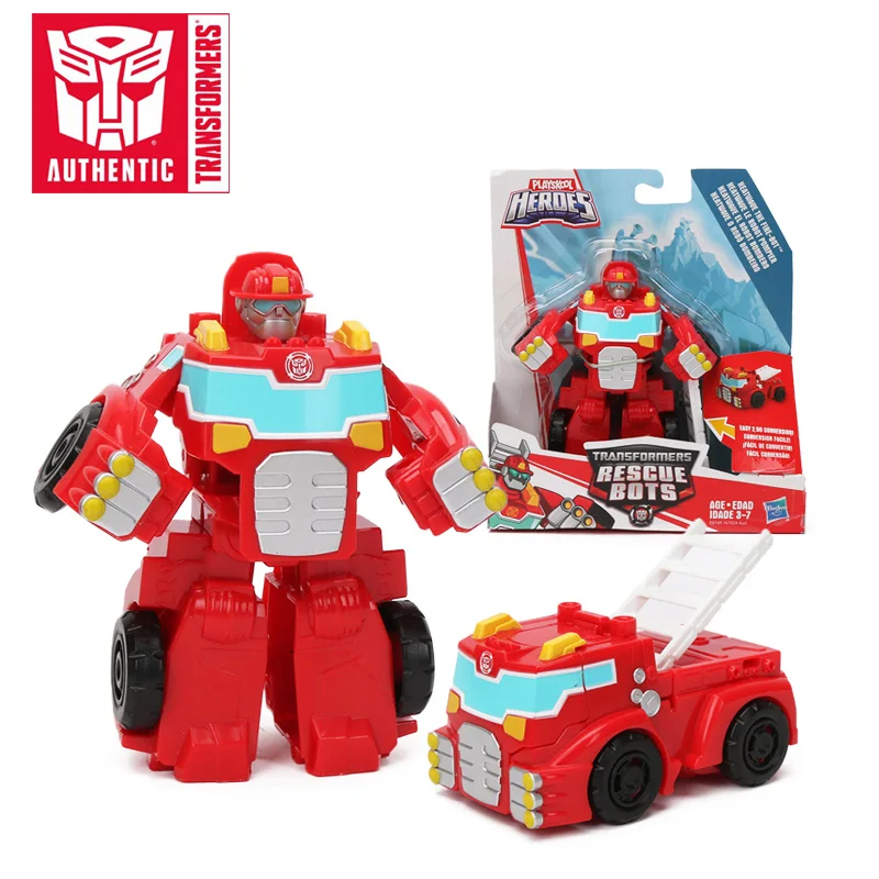 13cm Playskool Heroes Transformers Rescue Bots Energize Heatwave the Fire-Bot Hot Shot Rescan Chase The Police Bot Action Figure