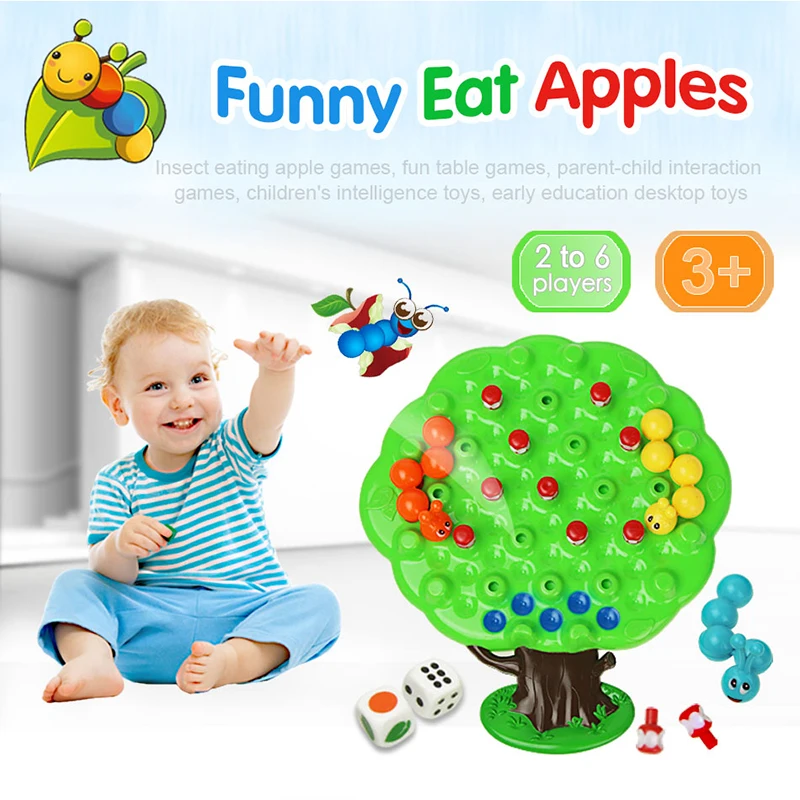 Насекомые едят яблоки игрушки для конкурса веселые настольные головоломки игры родитель-ребенок интерактивные игры Развивающие игрушки для детей Подарки