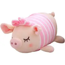 Симпатичные мягкие вниз хлопок Лук свинья плюшевые куклы мягкая розовый поросенок кукла Спящая Подушка подарок для подруги