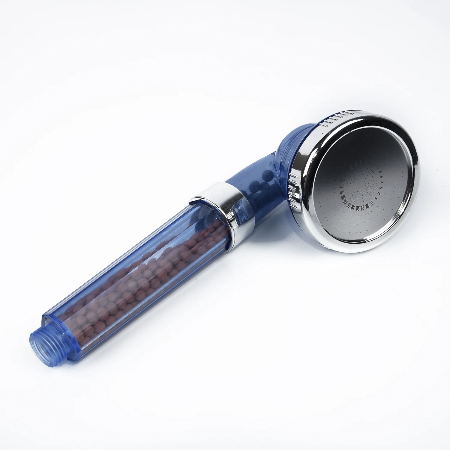 

High Turbo Pressure BATH Shower Head Bathroom Power Energy Water Save Filter NEW Transparent/Blue accessories Launch anion