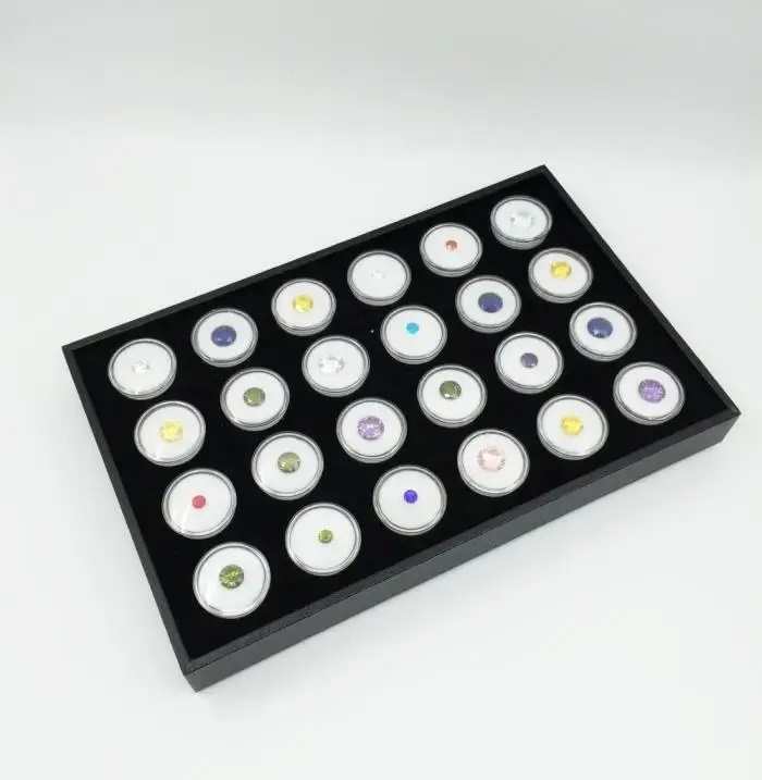 25 White Gem Jar Foam Half Insert Tray Jewelry Display Organizer Gemstones 