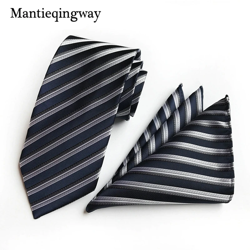 Mantieqingway модные Для мужчин s Пейсли галстук + Hankerchief набор Gravatas Бизнес набор для мужской костюм бренд Галстуки Галстук Hanky