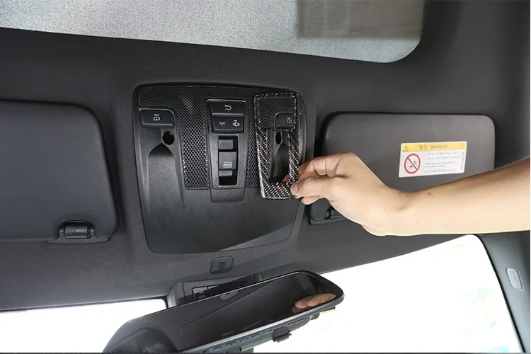 Реальные углеродного волокна для Mercedes Benz CLA GLA класса C117 X156 W176 A180 2013- автомобиля Передняя рамка для лампы для чтения наклейки