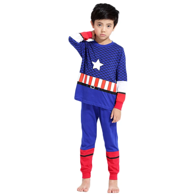 Детские пижамы для мальчиков с Халком, капитаном Америкой детские пижамы с Мстителями, Марвел пижамные комплекты с Железным человеком, человеком-пауком детская одежда для сна От 2 до 10 лет