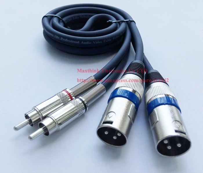 

1.5M Dual Microphone XLR 3Pin Male Speaker Jack to Dual RCA Male Plug Audio Mixer Connector Cable/Free Shiping/1PCS