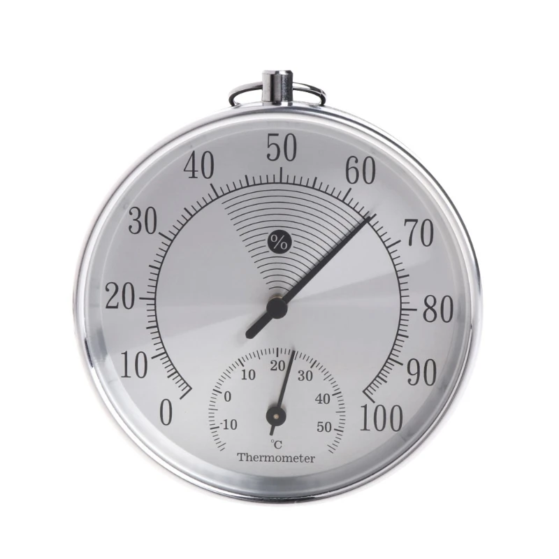 

Indoor Outdoor Thermometer Hygrometer Temperature Humidity Meter Metallic HT9100