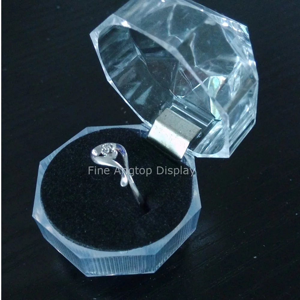5pcs/lot clear plastic ring box jewelry packaging wedding gift boxesin