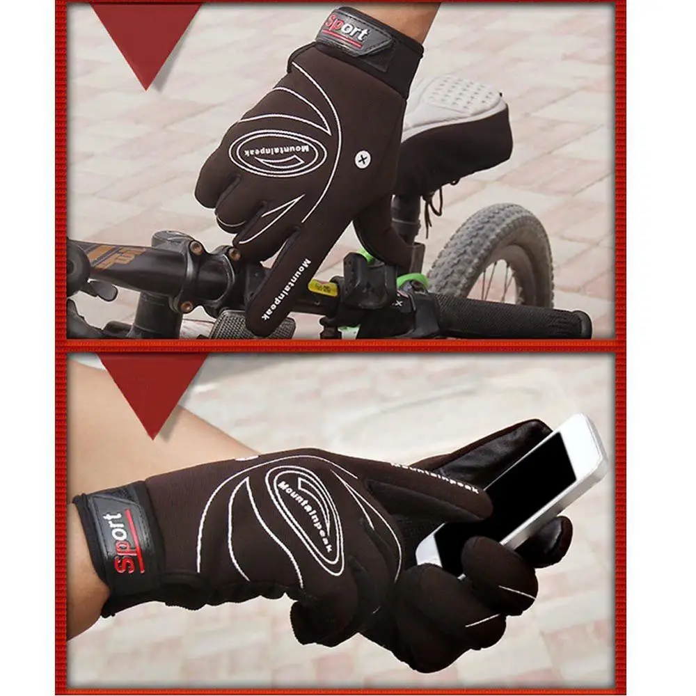 Новые спортивные ветрозащитные перчатки с сенсорным экраном на осень и зиму, теплые перчатки для велоспорта, мужские и женские кожаные перчатки, 5 цветов