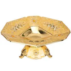 Металлический поднос роскошный золотой отделкой пластины гайки/фрукты/торт стенд Свадебные центральные дома европейский стол горшок