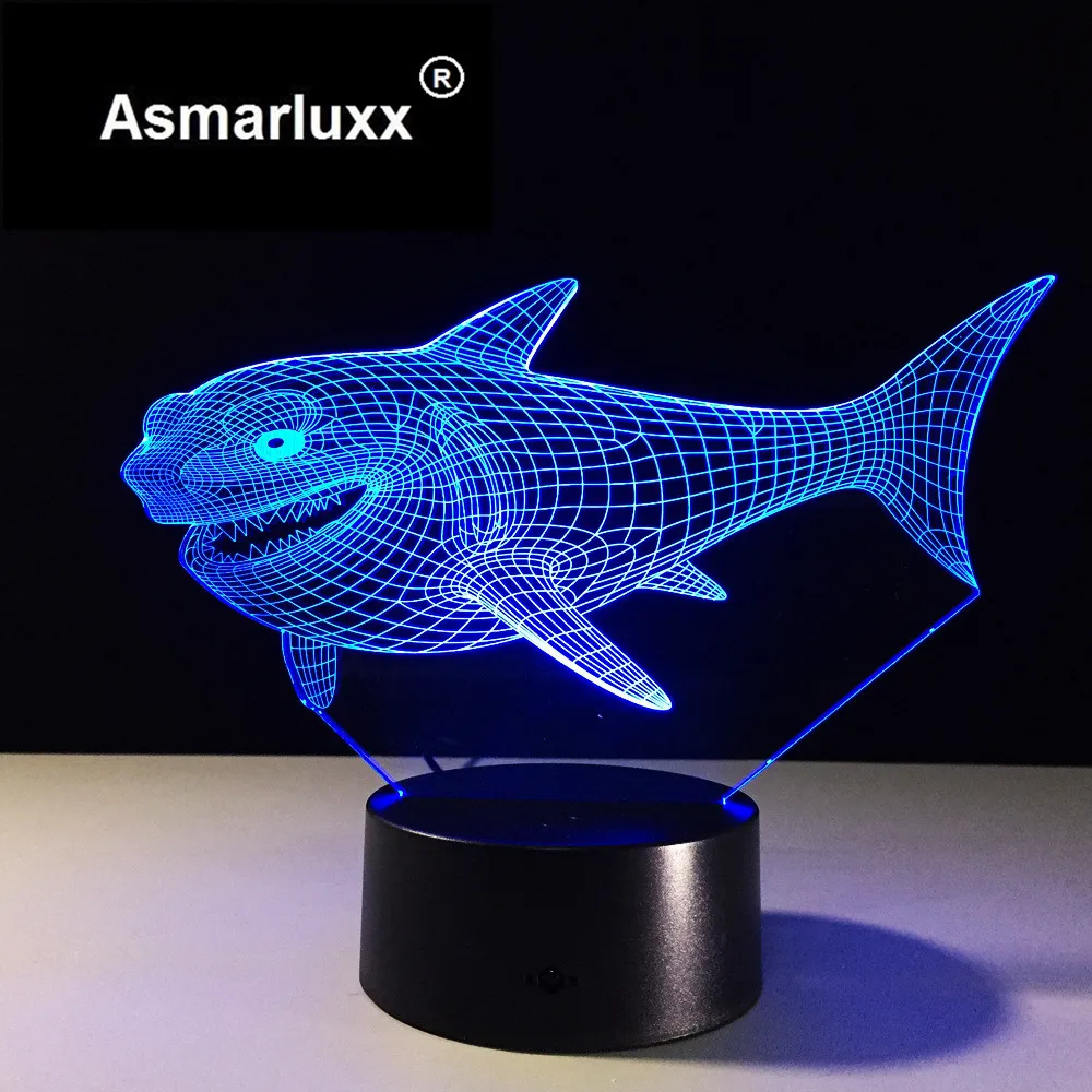 Asmarluxx Shark 3d led lamp0001