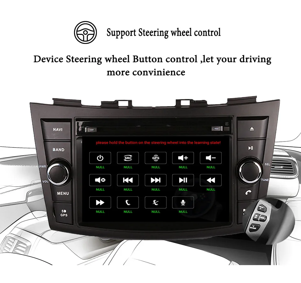 Sale android 9.0 car dvd 2 din multimedia player for Suzuki Swift 2011 2012 2013 2014 2015 tape recorder autoradio BT GPS Head Unit 11