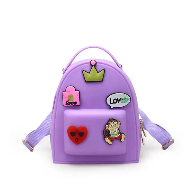 Women Jelly Graffiti Backpacks Designer Girls Pink Bag Travel Bags