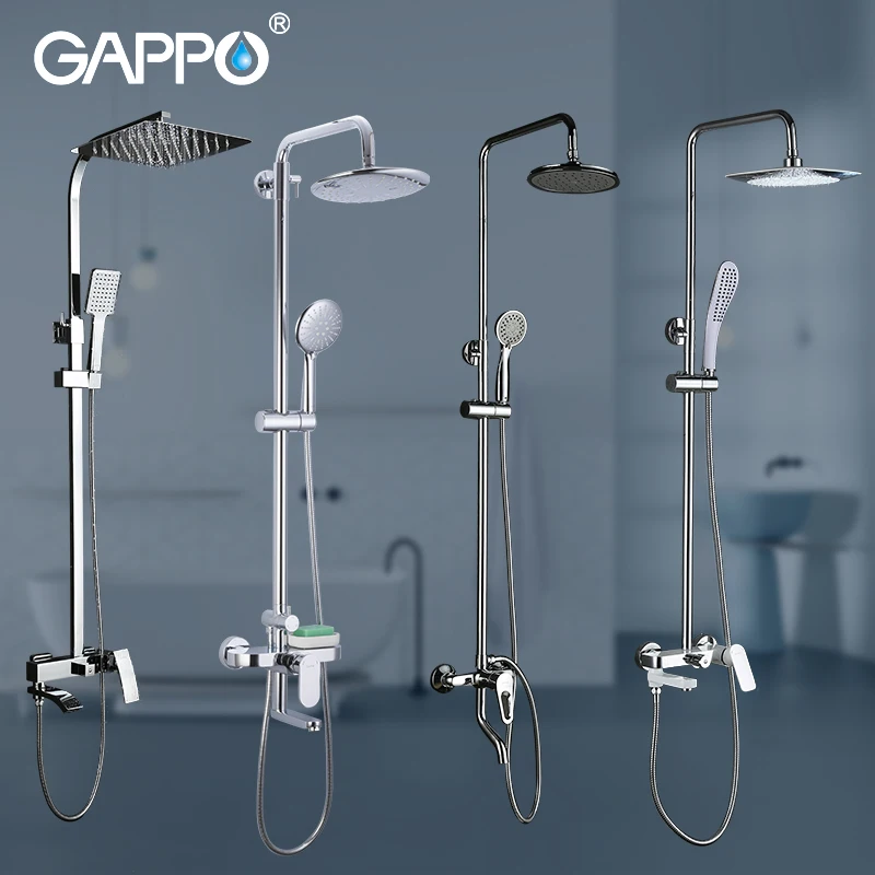 

GAPPO Shower System Bathroom Shower Set Faucet Taps Bath Mixer Bathtub Faucet Set Waterfall Shower Set Chrome Rain Shower Head