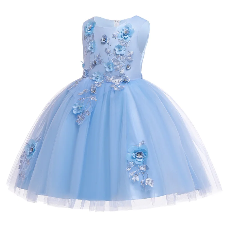 Платье с цветочным узором для девочек на свадьбу и вечеринку летнее элегантное детское платье принцессы Детские платья для девочек, костюм
