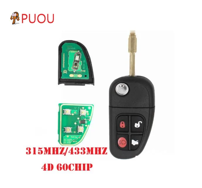 

4B Remote Key Fob For Jaguar 02-08 X type S type XJ 433MHz with 4D60 Chip