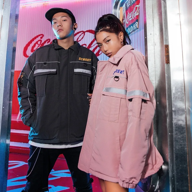 

Autumn and winter men's multi-pocket loose turn down collar ins winter tooling cotton men's thick coat