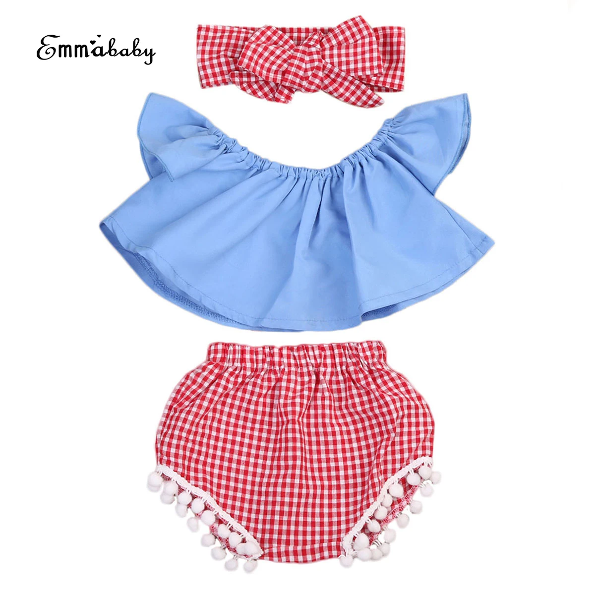 Комплект одежды Emmababy для маленьких девочек 3 предмета детская одежда с открытыми