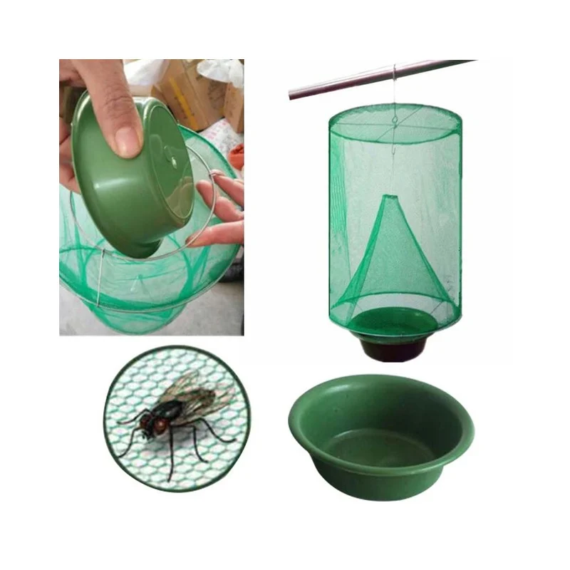 

1PCS Pest Control Reusable Hanging Fly Catcher Killer Flies Flytrap Zapper Cage Net Trap Garden Home Yard Supplies