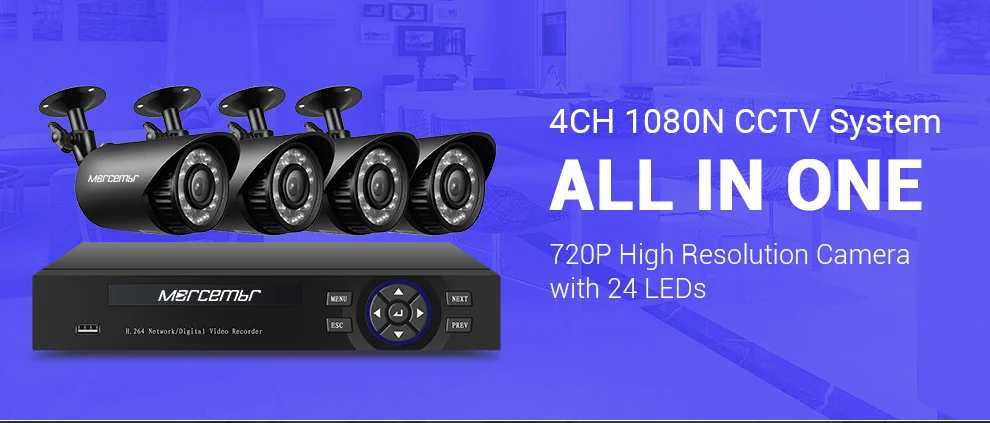 1 Morcembr Video Surveillance System 1MP 4CH CCTV  Camera System 720P 4CH AHD DVR  infrared Video Surveillance Cameras
