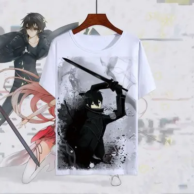 Обувь для вечеринки в Стиле косплей Sword Art Online футболка Юки Асуна футболки Для мужчин Для женщин топы с короткими рукавами SAO Kirito Kirigaya Kazuto забавные летние футболки - Цвет: 19