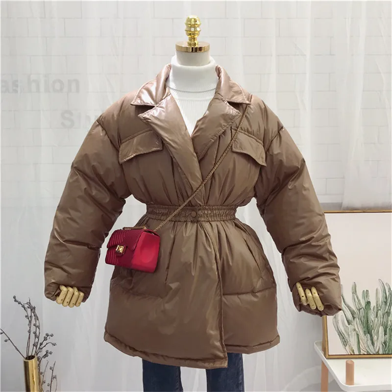 Women Winter Chic Coats Korean New Fashion Warm Puffer Long Thick Cotton Coat font b Slim