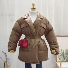 Women Winter Chic Coats Korean New Fashion Warm Puffer Long Thick Cotton Coat font b Slim