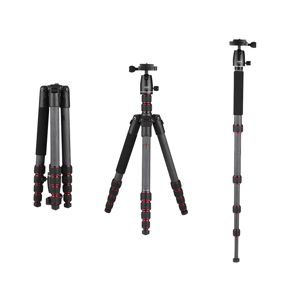 

Foldable Portable Carbon Fiber Camera Tripod Travel Tripod Monopod 150cm for Canon Nikon Sony DSLR ILDC Cameras Max Load 10kg