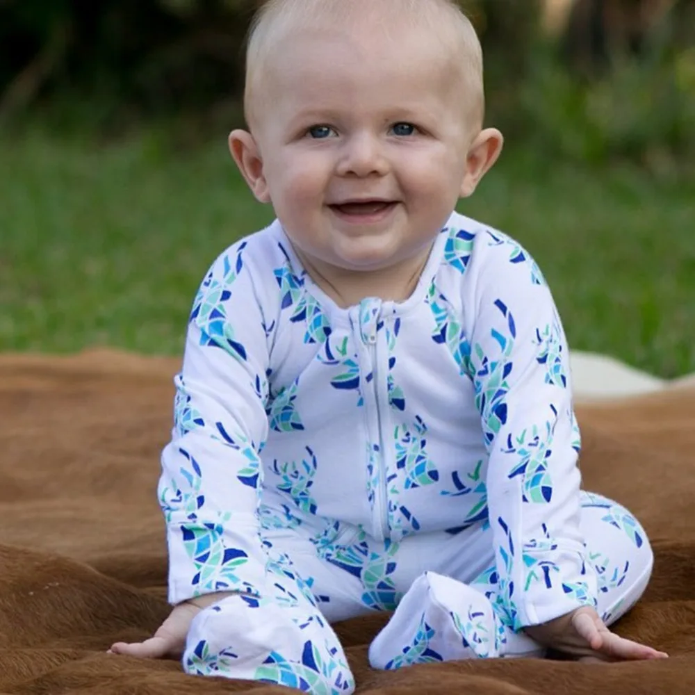 OUTAD Baby Girls Bodysuit Floarl Printed Bodysuit Zipper Closure