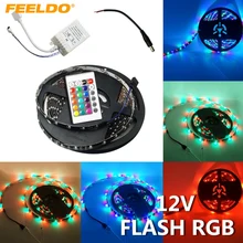 FEELDO 500 см 5 м 3528 RGB 300 SMD 300 светодиодный водонепроницаемый автомобиль Светодиодная лента 24 ключа ИК пульт дистанционного управления# FD-3791