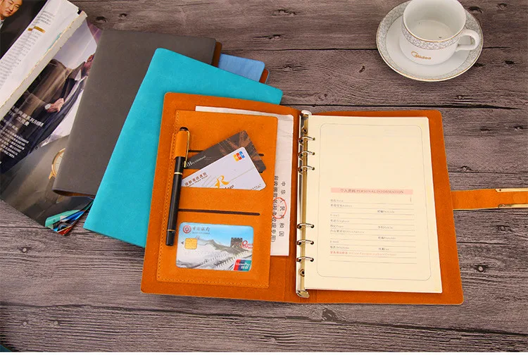 A5 Loose-leaf Notebook Imitation Leather PU Business Stationery Notebook Conference Record Book (6)