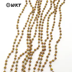 WT-RBC057 WKT блестящие Изысканный Полное золото ближнего крошечный бусы цепи Грановитая Симпатичные четки цепочку для Для женщин классические