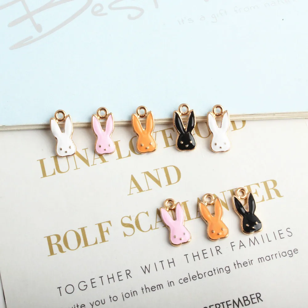 

20Pcs/lot Cute Rabbit Enamel Charm Alloy Dangle Charms Fit Women Bracelet Necklace Pendant DIY Jewelry Making, Wholesale!