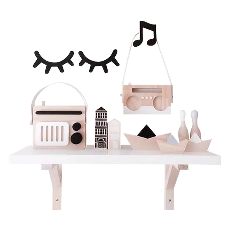 2pcs/lot 3D Wooden Wall Decoration Wooden Unicorn Eyelash Closed Eye for Kids Room Decoration