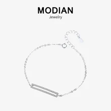 Modian рекомендуемый бренд предложения Настоящее серебро 925 проба сверкающий модный браслет для женщин Шарм прядь стерлингового серебра ювелирные изделия