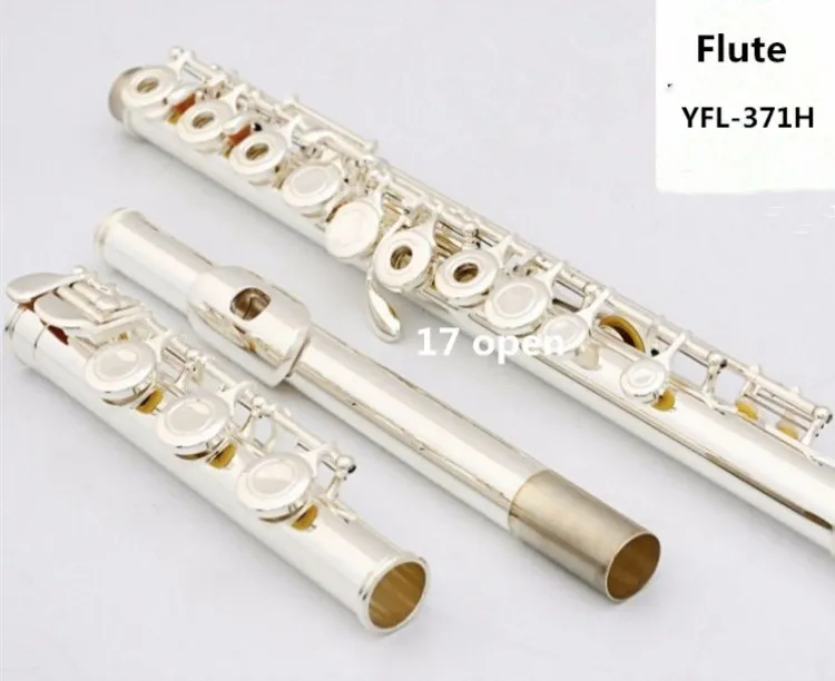 

High quality flute 371H Silver flute C tune 17 open musical instruments E key flute Professional musical free shipping