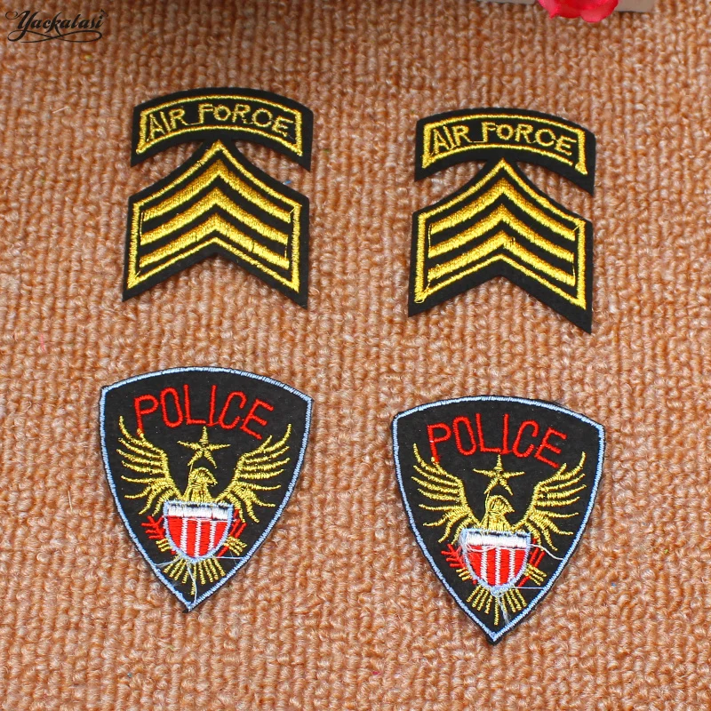 

YACKALASI 30 Pieces/Lot 3D Embroidered Badges Army Force/Police Appliqued Iron on Flower Birds Animal Emblem Budge