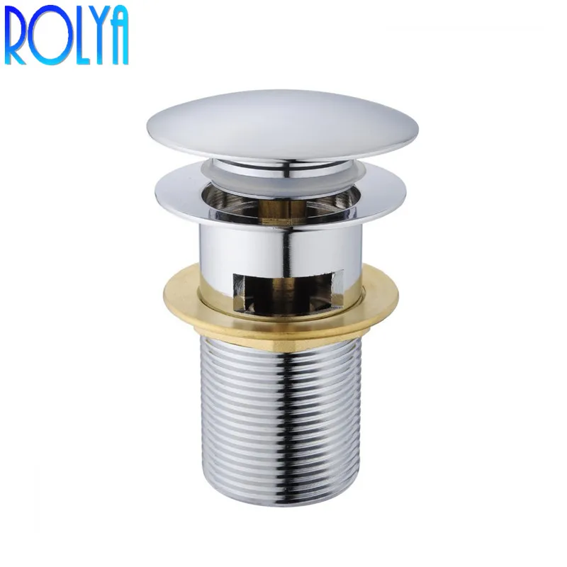 

ROLYA Chrome Bathroom Lavatory G1 1/4 Basin Pop Up Waste Waterlet Drainer With Overflow Hole