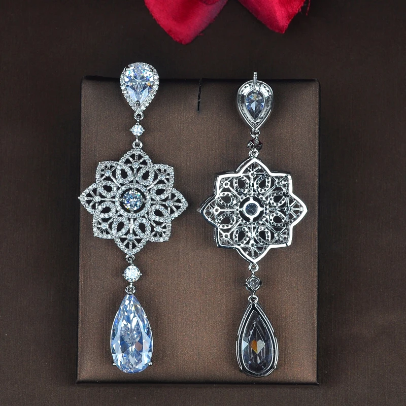 Роскошные серьги HIBRIDE с прозрачными каплевидными фианитами для женщин свадебные