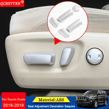 

QCBXYYXH Car-styling Car Interior Seat Adjustment Decoration Sequins Frame Stickers Auto Accessories For Toyota Prado 2010-2018
