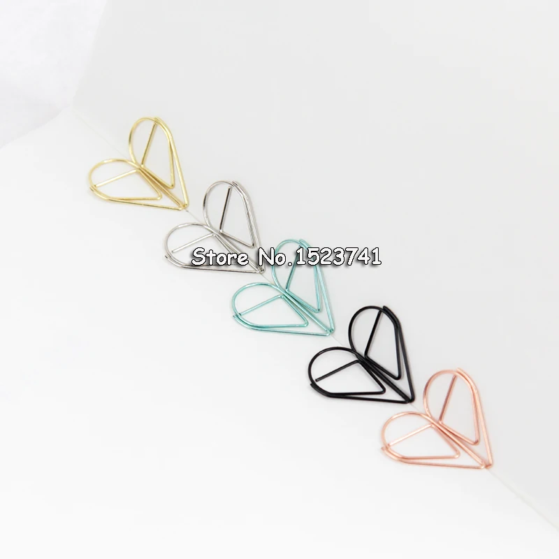 Paper Clips 30/50 Pieces Metal Material Drop Shape Paper Clips Gold Silver Color Kawaii Cute Bookmark Clip Stationery Office School Supplies