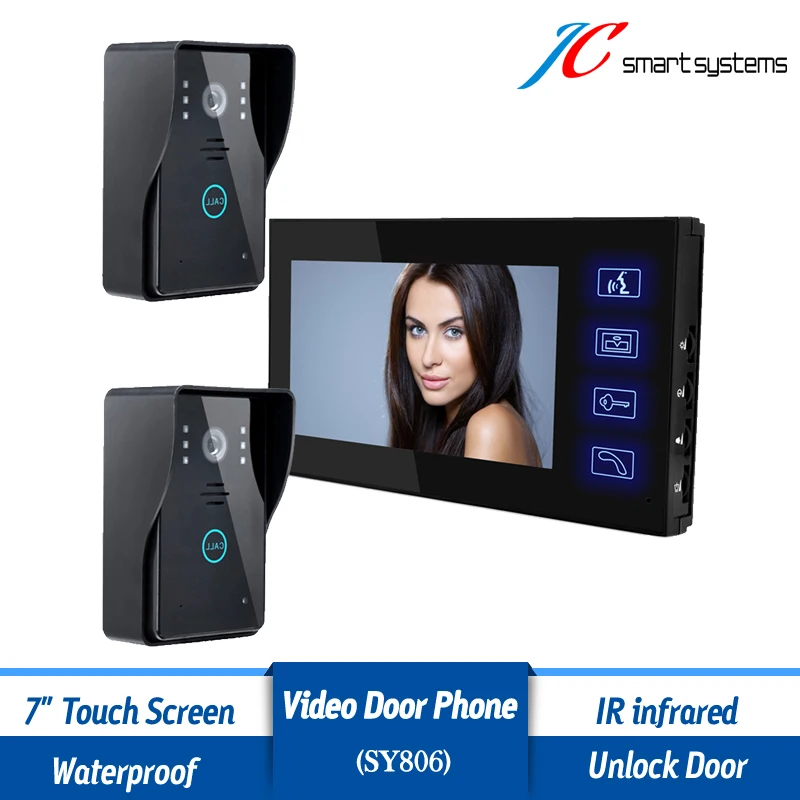 Home Security Video font b Door b font Bell Phone Wired Intercom Doorbell 2 7 inch