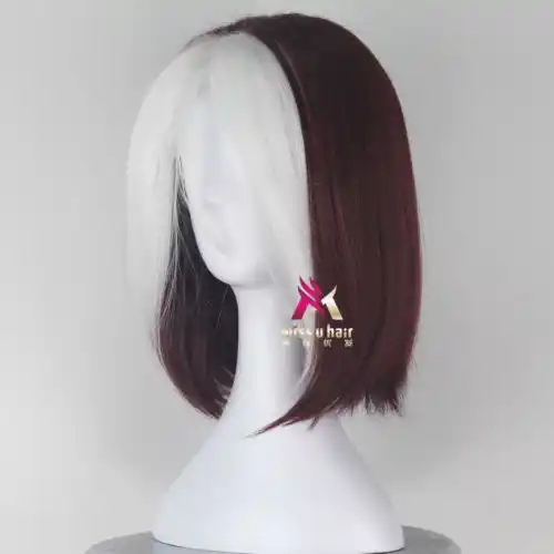 Rogue X Men Short Wig Red And White Women Cosplay Wig Aliexpress