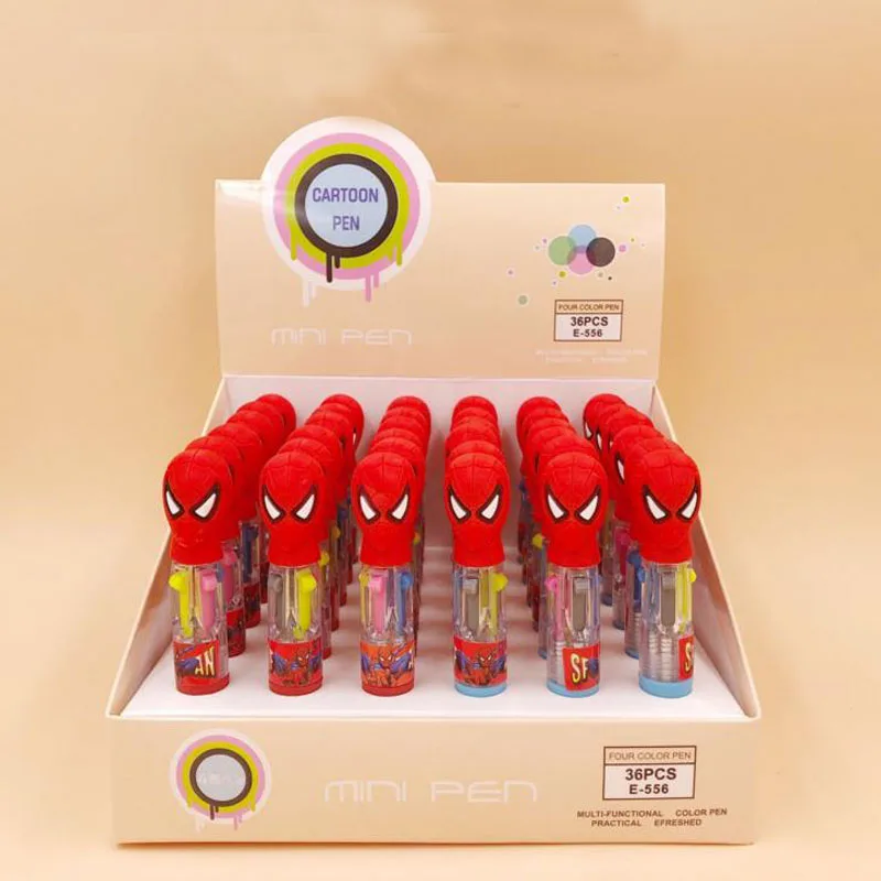 

4 Pcs Kawaii Mini Spiderman Hero 4 Colors Chunky Ballpoint Pen School Office Supply Gift Stationery Papelaria Escolar