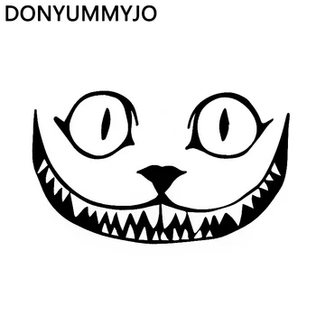 

DONYUMMYJO 15.2*8.9CM Cat Growl Smile Face Halloween Horror Vinyl Car Sticker Window Decoration Motorcycle Decal HJ-057
