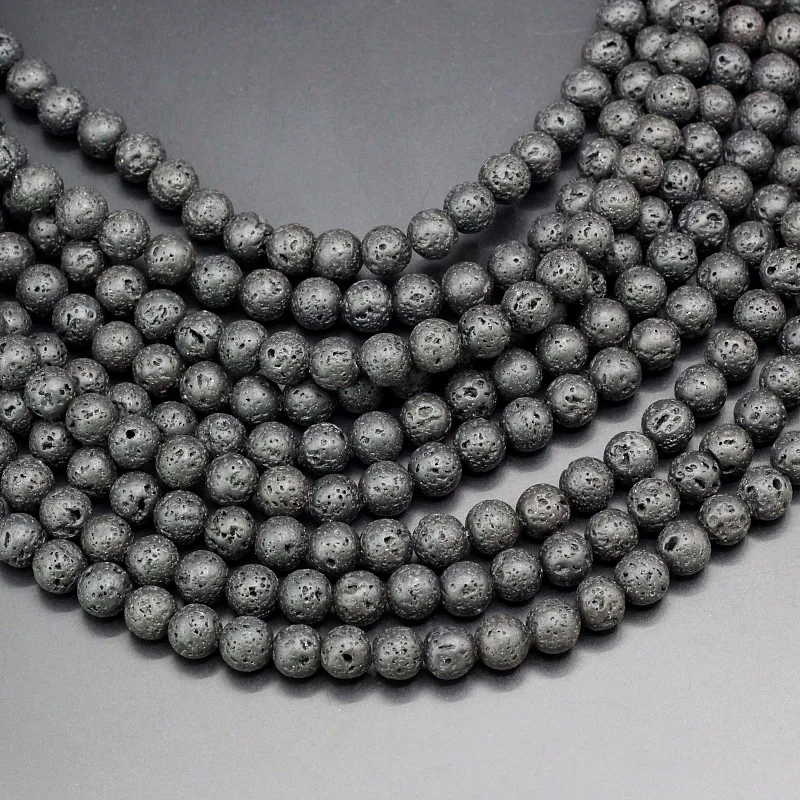 Wholesale Mm Round Natural Black Lava Stone Wholesale Mm Round Natural Black Lava Stone