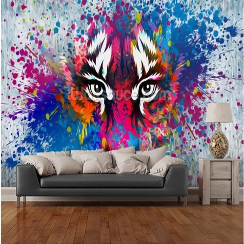 

beibehang Custom retro wallpaper tiger Art, 3D wallpaper for the room living room of the kitchen wall paper wallpaper water proo